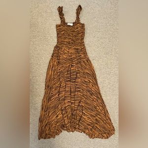 La Ligne Vera Dress in Orange and Black tiger stripe size Small.